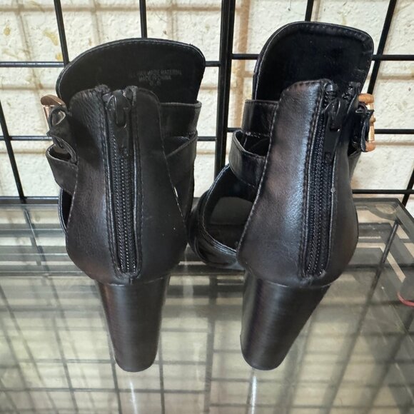NEW NWOT Bumper Black Shoes zip back wrap around CUTE 4 in heel Sz: 6.5 - Picture 6 of 8